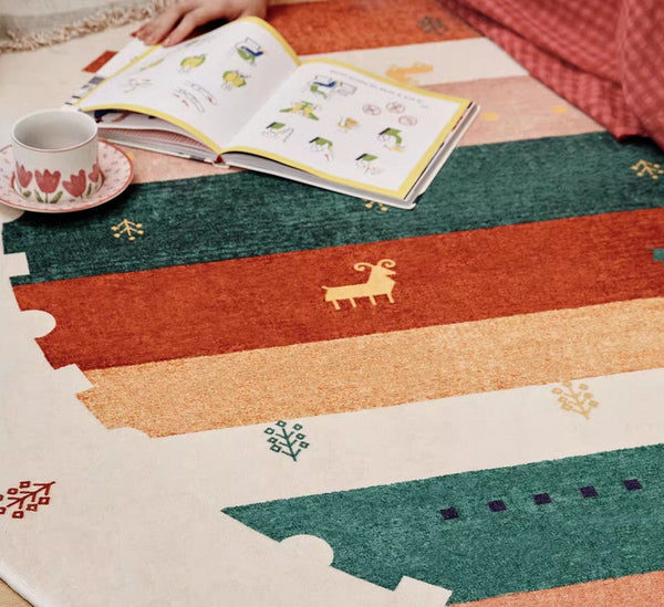 Modern Rugs for Children's Room, Geometric Modern Rug Ideas for Living Room, Circular Modern Rugs for Bathroom, Abstract Contemporary Round Rugs for Dining Room-LargePaintingArt.com