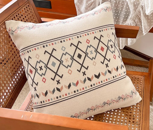 Decorative Throw Pillows for Dining Room, Bohemian Geometric Modern Pillows, Decorative Sofa Pillow Covers, Oriental Square Pillows for Couch