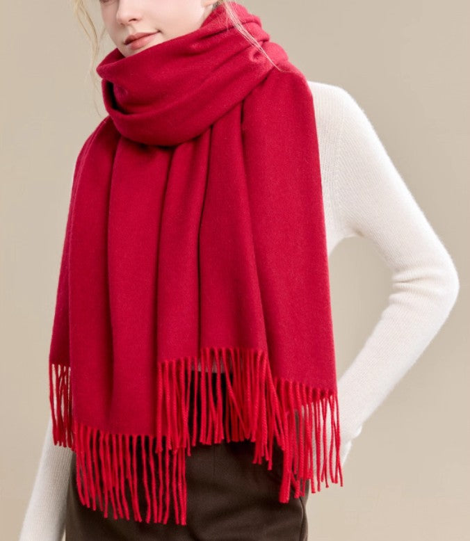 Long Wool Scarf, Soft Wool Scarf for Women, Evening Wrap, Red Winter Shawl, Elegant Shawl, Warm Cape, Fashion Scarf, Christmas Gift, Gifts for Women-LargePaintingArt.com