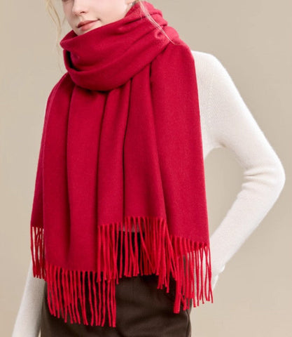 Long Wool Scarf, Soft Wool Scarf for Women, Evening Wrap, Red Winter Shawl, Elegant Shawl, Warm Cape, Fashion Scarf, Christmas Gift, Gifts for Women-LargePaintingArt.com