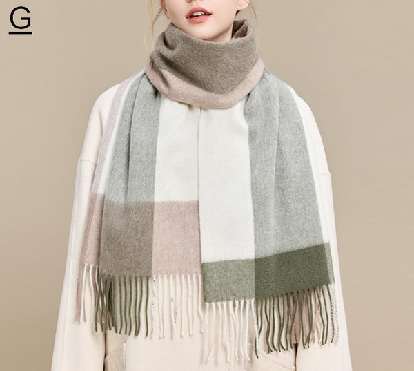 Winter Wool Scarf, Warm Winter Scarf, Holiday Scarf, Christmas Gifts for Her, Cold Weather Scarf, Fashion Scarf, Soft Cashmere Scarf for Girls, Elegant Wool Scarves-LargePaintingArt.com