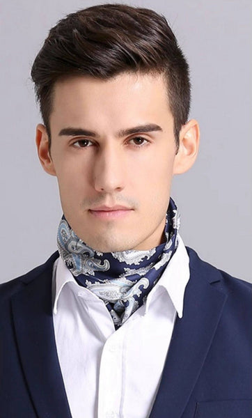 Scarf For Suit Men, Thin Silk Neck Scarf, Short Real Silk Scarf, Mens Short Silk Neckwear, Skinny Silk Scarf Mens, Casual Silk Scarf Men, Lightweight Short Silk Scarf-LargePaintingArt.com