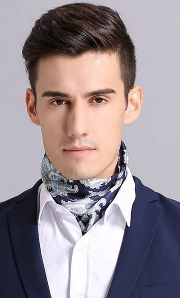Scarf For Suit Men, Thin Silk Neck Scarf, Short Real Silk Scarf, Mens Short Silk Neckwear, Skinny Silk Scarf Mens, Casual Silk Scarf Men, Lightweight Short Silk Scarf-LargePaintingArt.com