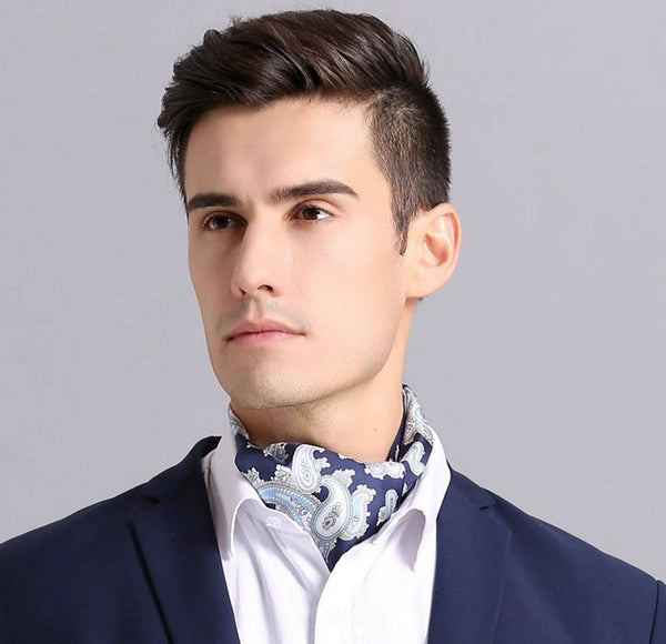 Scarf For Suit Men, Thin Silk Neck Scarf, Short Real Silk Scarf, Mens Short Silk Neckwear, Skinny Silk Scarf Mens, Casual Silk Scarf Men, Lightweight Short Silk Scarf-LargePaintingArt.com