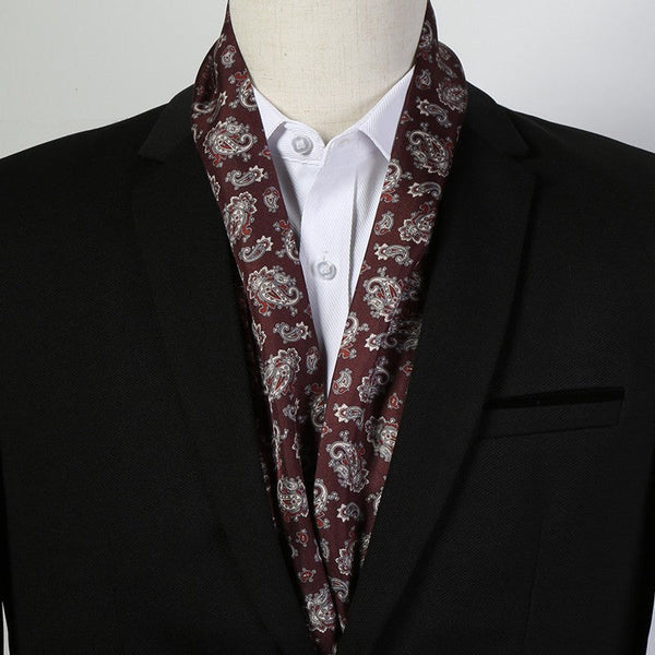 Thin Silk Neck Scarf, Scarf For Suit Men, Short Real Silk Scarf, Mens Short Silk Neckwear, Skinny Silk Scarf Mens, Casual Silk Scarf Men, Lightweight Short Silk Scarf-LargePaintingArt.com
