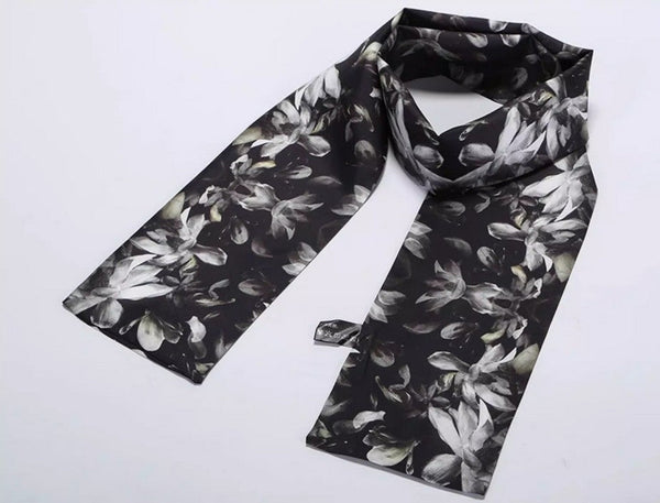 Lightweight Short Silk Scarf, Casual Silk Scarf Men, Mens Dress Silk Scarf, Short Silk Ascot Men, Silk Scarf For Blazer, Mens Summer Silk Scarf-LargePaintingArt.com