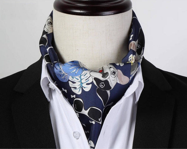Short Silk Ascot Men, Silk Scarf For Blazer, Mens Summer Silk Scarf, Narrow Pure Silk Scarf, Short Silk Neckerchief Men, Soft Silk Short Scarf, Business Slim Silk Scarf, Mens Thin Silk Neck Scarf-LargePaintingArt.com
