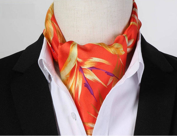 Narrow Pure Silk Scarf, Short Silk Neckerchief Men, Short Silk Ascot Men, Silk Scarf For Blazer, Mens Summer Silk Scarf, Soft Silk Short Scarf, Business Slim Silk Scarf, Mens Thin Silk Neck Scarf-LargePaintingArt.com