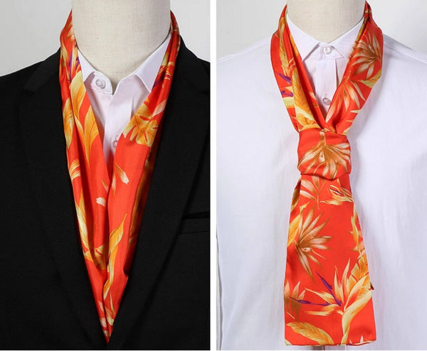 Narrow Pure Silk Scarf, Short Silk Neckerchief Men, Short Silk Ascot Men, Silk Scarf For Blazer, Mens Summer Silk Scarf, Soft Silk Short Scarf, Business Slim Silk Scarf, Mens Thin Silk Neck Scarf-LargePaintingArt.com