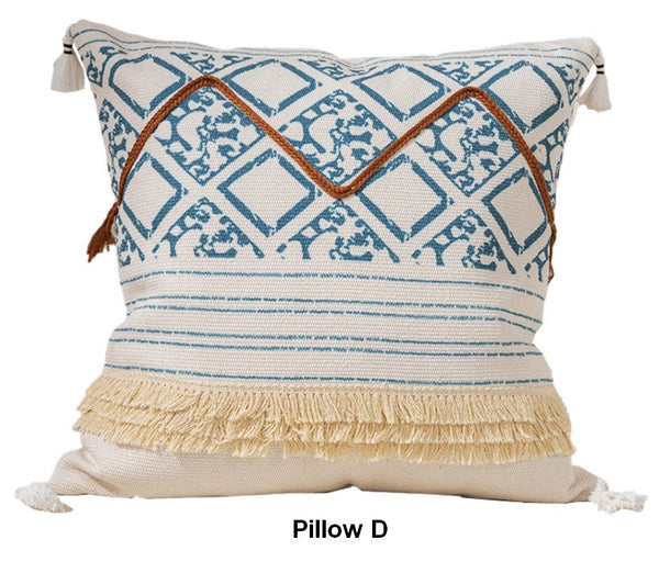 Decorative Square Pillow Covers, Bohemian Decorative Sofa Pillows for Bedroom, Geometric Pattern Decorative Pillow for Couch-LargePaintingArt.com