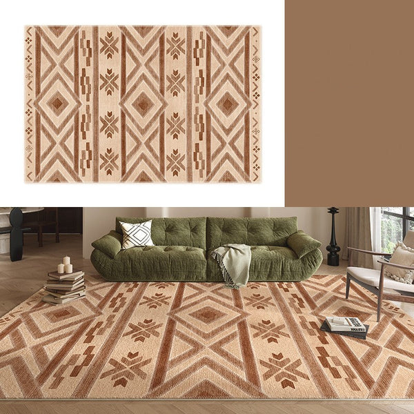 Mid Century Modern Rugs Next to Bed, Contemporary Rugs for Bedroom, Abstract Modern Carpets for Living Room, Modern Rugs for Dining Room-LargePaintingArt.com