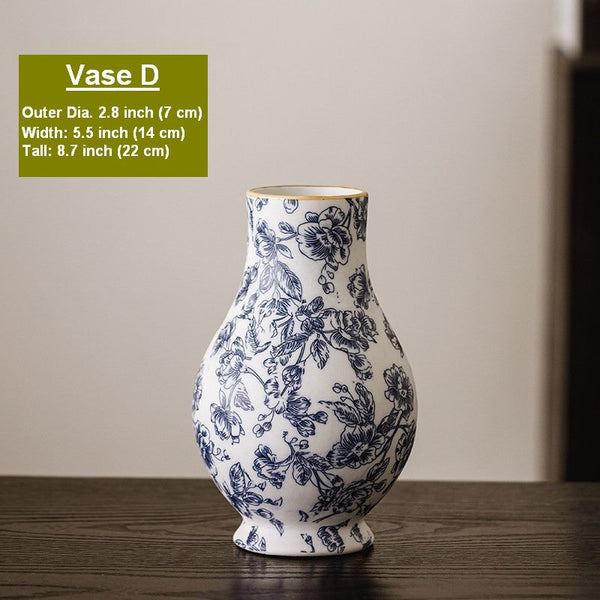 Centerpiece on Dining Table, Flower Vase on Table, Handmade Water Holding Flower Vases, Porcelain Flower Vases, Modern Ceramic Bouquet Vases-LargePaintingArt.com