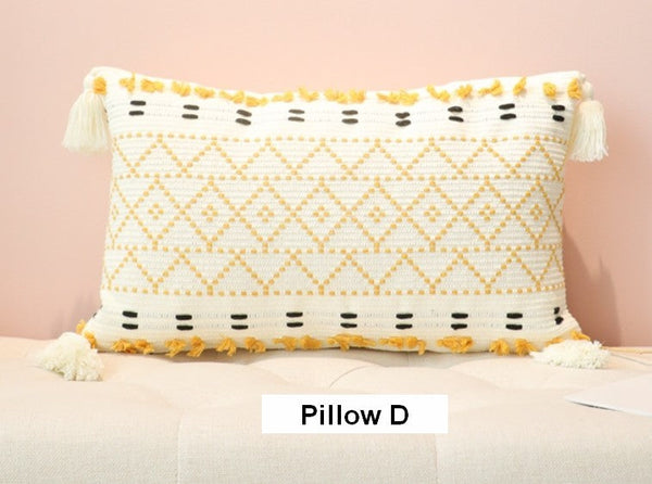 Square Pillows for Couch, Contemporary Modern Pillow Covers, Oriental Decorative Throw Pillows for Bedroom, Bohemian Decorative Sofa Pillows-LargePaintingArt.com