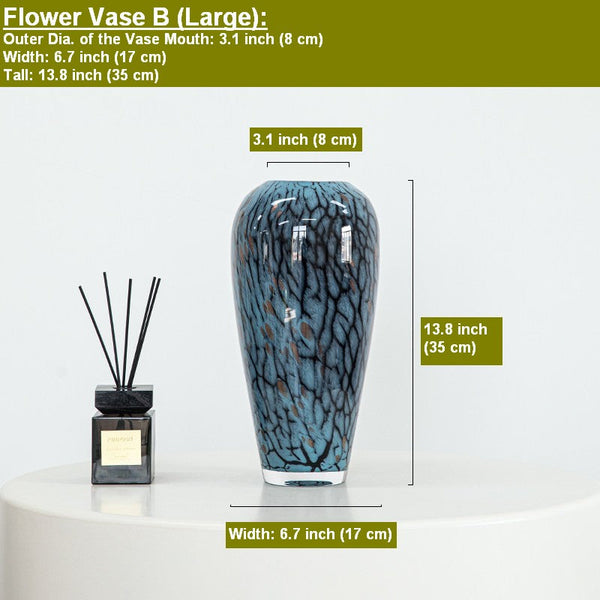Glass Bud Vases, Bouquet Flower Vase, Colored Glaze Vase for Modern Home Decor, Handmade Liuli Vases, Centerpiece Vases on Table-LargePaintingArt.com