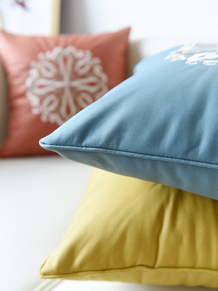 Large Decorative Pillows for Living Room, Modern Sofa Pillows, Flower Pattern Decorative Throw Pillows, Contemporary Throw Pillows-LargePaintingArt.com