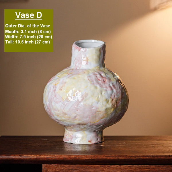 Handmade Water Holding Flower Vases, Modern Bouquet Flower Vases, Centerpiece on Dining Table, Large Flower Vase on Table, Pottery Flower Vases-LargePaintingArt.com