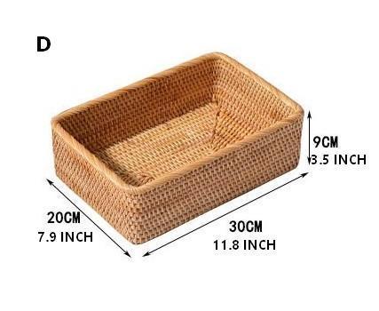 Rectangular Storage Baskets, Storage Baskets for Shelves, Woven Rattan Storage Basket, Kitchen Storage Baskets, Bathroom Storage Baskets-LargePaintingArt.com