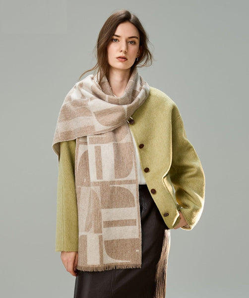 Cold Weather Scarf, Winter Scarf, Soft Cashmere Scarf for Women, Casual Scarf for Women, Modern Wool Scarf for Women, Fashion Designer Scarf-LargePaintingArt.com