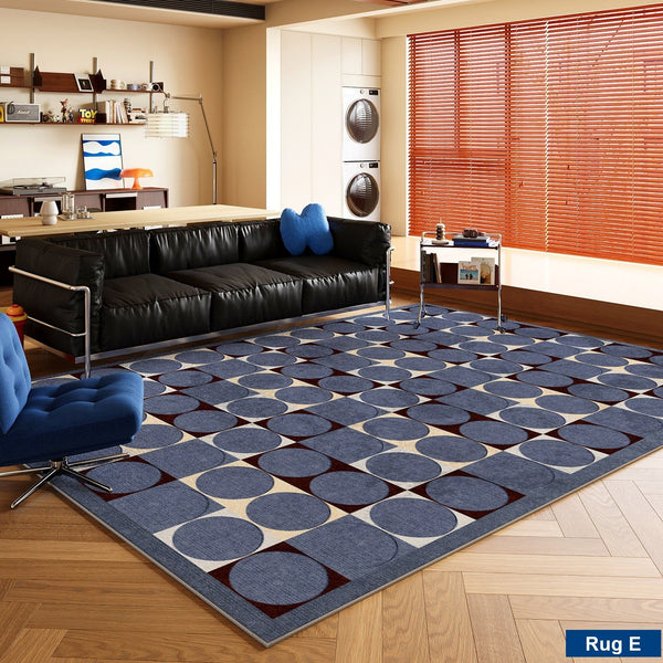 Bedroom Modern Floor Carpet, Blue Modern Rug Designs, Mid Century Modern Rugs, Contemporary Modern Rugs for Dining Room, Living Room Rug Ideas-LargePaintingArt.com