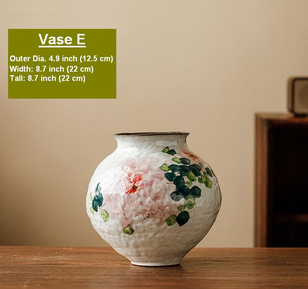 Modern Porcelain Flower Vases, Flower Vases on Table, Handmade Water Holding Flower Vases, Centerpiece on Dining Table, Ceramic Bouquet Vases-LargePaintingArt.com