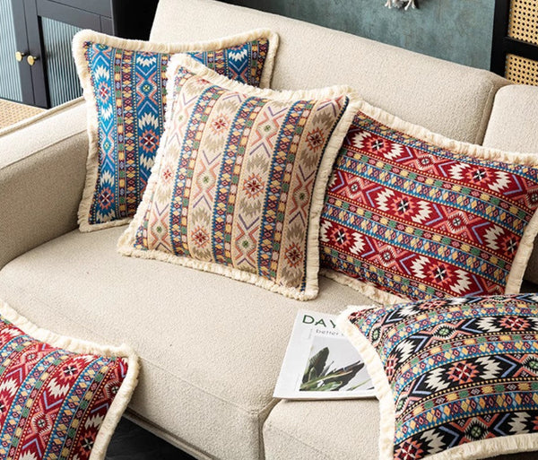 Extra Large Modern Geometric Pillows, Decorative Throw Pillows for Bedroom, Bohemian Decorative Sofa Pillows for Living Room, Oriental Throw Pillow for Couch