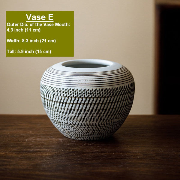 Pottery Flower Vases Urn, Modern Bouquet Flower Vases, Centerpiece on Dining Table, Large Flower Vase on Table, Handmade Water Holding Flower Vases-LargePaintingArt.com