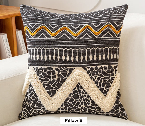 Decorative Throw Pillows for Couch, Geometric Modern Pillow Covers, Oriental Square Pillows for Bedroom, Bohemian Decorative Sofa Pillows-LargePaintingArt.com