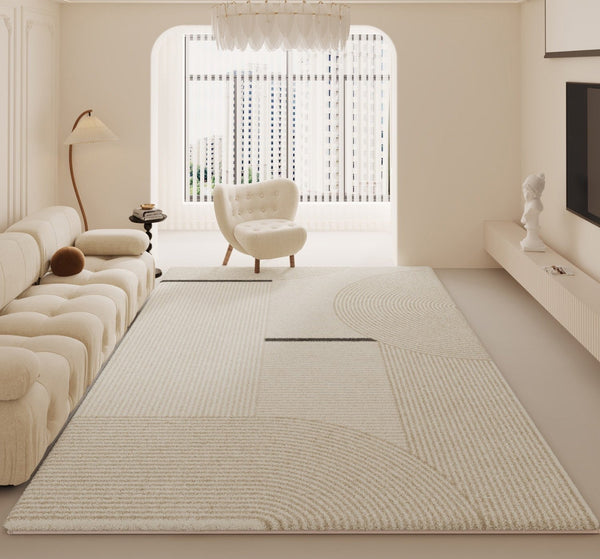 Modern Rugs under Dining Room Table, Abstract Modern Rugs for Living Room, Simple Geometric Carpets for Sale, Contemporary Modern Rugs Next to Bed-LargePaintingArt.com