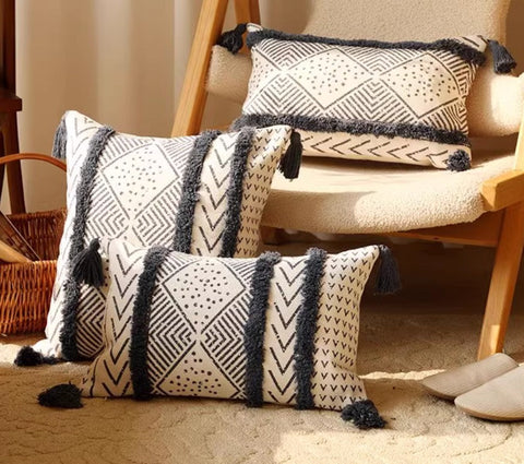 Decorative Sofa Pillow Covers, Oriental Square Pillows for Couch, Decorative Throw Pillows for Dining Room, Bohemian Geometric Modern Pillows-LargePaintingArt.com