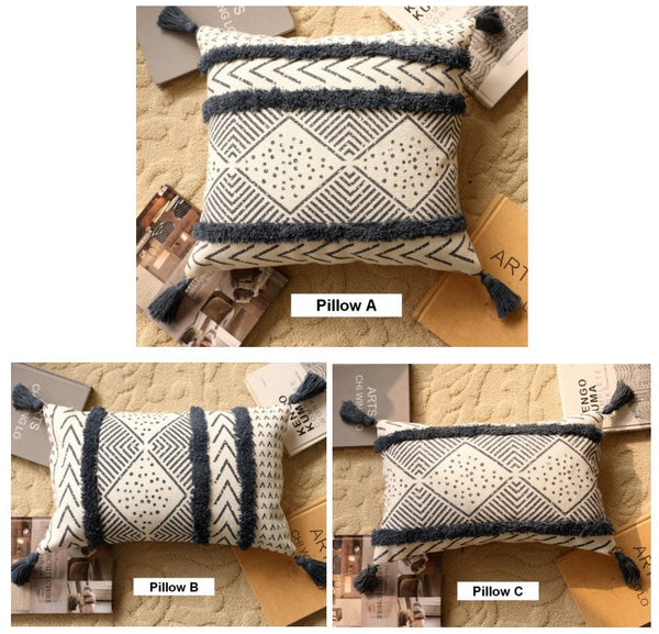 Oriental Square Pillows for Couch, Decorative Throw Pillows for Dining Room, Decorative Sofa Pillow Covers, Bohemian Geometric Modern Pillows-LargePaintingArt.com