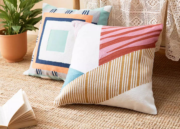 Large Modern Sofa Cushion, Decorative Pillow Covers, Modern Pillows for Couch, Abstract Decorative Throw Pillows for Living Room-LargePaintingArt.com