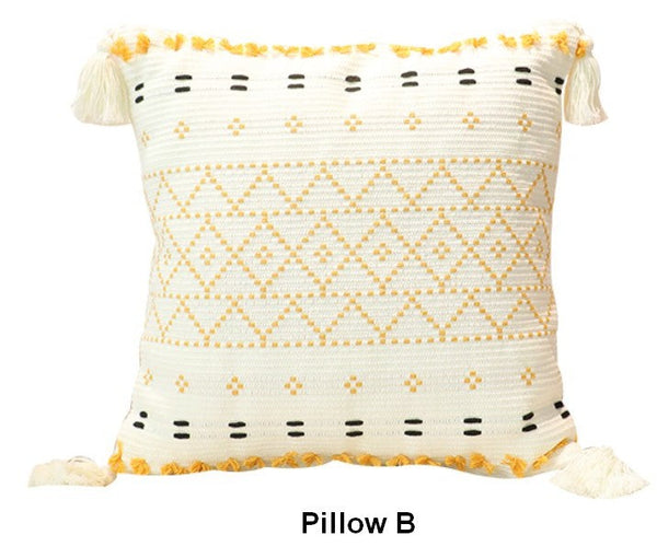 Oriental Decorative Throw Pillows for Bedroom, Square Pillows for Couch, Contemporary Modern Pillow Covers, Bohemian Decorative Sofa Pillows-LargePaintingArt.com