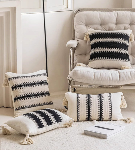 Decorative Pillow Covers, Large Modern Decorative Pillows for Bedroom, Large Square Modern Decorative Pillows for Couch, Contemporary Modern Sofa Pillows-LargePaintingArt.com