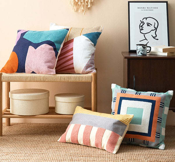 Large Modern Sofa Cushion, Decorative Pillow Covers, Modern Pillows for Couch, Abstract Decorative Throw Pillows for Living Room-LargePaintingArt.com