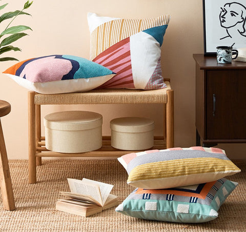 Large Modern Sofa Cushion, Decorative Pillow Covers, Modern Pillows for Couch, Abstract Decorative Throw Pillows for Living Room-LargePaintingArt.com