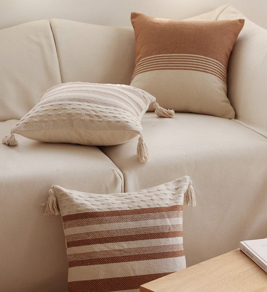 Geometric Pattern Decorative Pillow for Couch, Modern Decorative Sofa Pillows for Bedroom, Contemporary Decorative Square Pillow Covers-LargePaintingArt.com