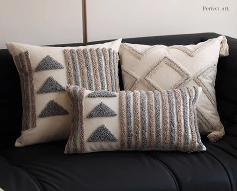 Modern Decorative Pillows for Interior Design, Decorative Pillows for Bedroom, Square Modern Throw Pillows for Couch, Contemporary Modern Sofa Pillow Covers-LargePaintingArt.com
