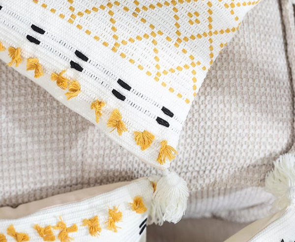 Oriental Decorative Throw Pillows for Bedroom, Square Pillows for Couch, Contemporary Modern Pillow Covers, Bohemian Decorative Sofa Pillows-LargePaintingArt.com