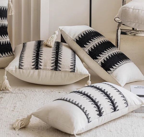 Large Modern Decorative Pillows for Bedroom, Decorative Pillow Covers, Square Modern Decorative Pillows for Couch, Contemporary Modern Sofa Pillows-LargePaintingArt.com