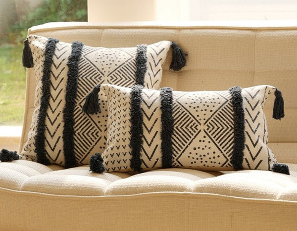 Oriental Square Pillows for Couch, Decorative Throw Pillows for Dining Room, Decorative Sofa Pillow Covers, Bohemian Geometric Modern Pillows-LargePaintingArt.com