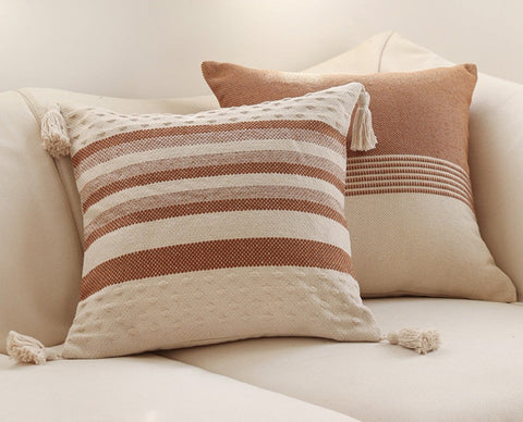 Modern Decorative Sofa Pillows for Bedroom, Geometric Pattern Decorative Pillow for Couch, Contemporary Decorative Square Pillow Covers-LargePaintingArt.com