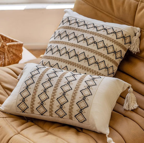 Modern Square Decorative Pillows for Couch, Large Modern Decorative Pillows for Bedroom, Contemporary Modern Sofa Pillows, Decorative Pillow Covers-LargePaintingArt.com