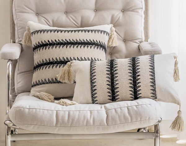 Large Modern Decorative Pillows for Bedroom, Decorative Pillow Covers, Square Modern Decorative Pillows for Couch, Contemporary Modern Sofa Pillows-LargePaintingArt.com