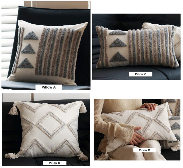 Decorative Pillows for Bedroom, Square Modern Throw Pillows for Couch, Modern Decorative Pillows for Interior Design, Contemporary Modern Sofa Pillow Covers-LargePaintingArt.com