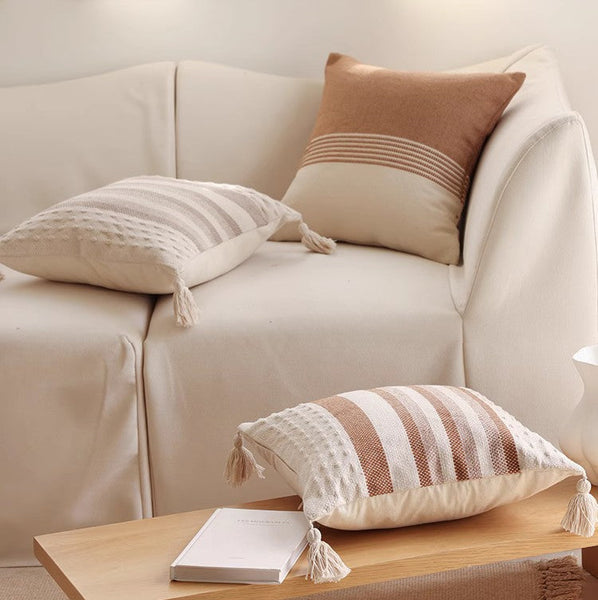 Geometric Pattern Decorative Pillow for Couch, Modern Decorative Sofa Pillows for Bedroom, Contemporary Decorative Square Pillow Covers-LargePaintingArt.com