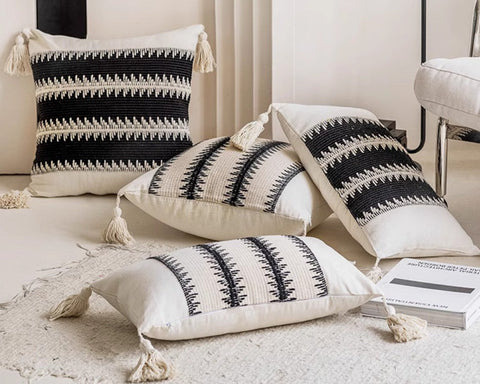 Large Modern Decorative Pillows for Bedroom, Decorative Pillow Covers, Square Modern Decorative Pillows for Couch, Contemporary Modern Sofa Pillows-LargePaintingArt.com