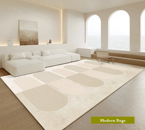 Bedroom Modern Rug Ideas, Kitchen Modern Rugs, Geometric Modern Rug Placement Ideas for Living Room, Contemporary Area Rugs-LargePaintingArt.com
