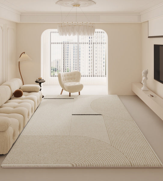 Modern Rugs under Dining Room Table, Abstract Modern Rugs for Living Room, Simple Geometric Carpets for Sale, Contemporary Modern Rugs Next to Bed-LargePaintingArt.com