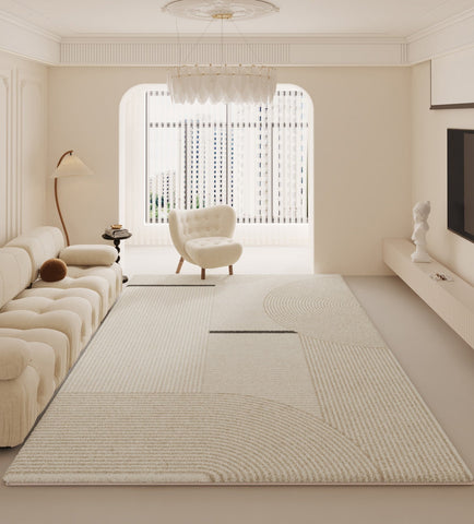 Modern Rugs under Dining Room Table, Abstract Modern Rugs for Living Room, Simple Geometric Carpets for Sale, Contemporary Modern Rugs Next to Bed-LargePaintingArt.com