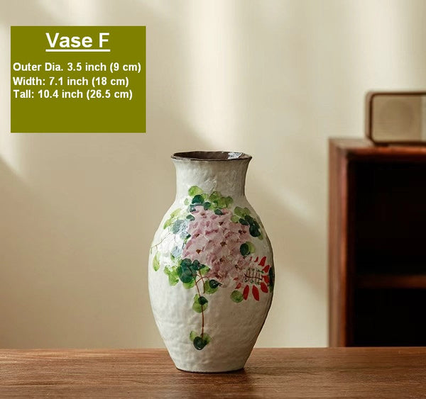 Modern Porcelain Flower Vases, Flower Vases on Table, Handmade Water Holding Flower Vases, Centerpiece on Dining Table, Ceramic Bouquet Vases-LargePaintingArt.com